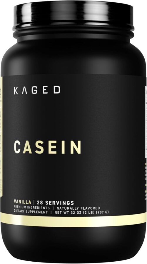 Kaged Premium Casein Protein Powder | Vanilla | Micellar Casein | Banned-Substance Free Supplement | Build Muscle and Recover Faster | Kasein | 27 Servings
