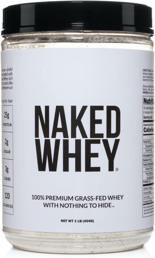 Naked Whey 1Lb – Only 1 Ingredient, Grass Fed Whey Protein Powder, Undenatured, No Gmos, No Soy, Gluten Free, Stimulate Growth, Enhance Recovery – 15 Servings