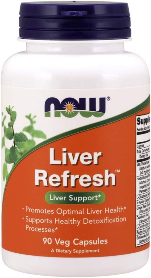 NOW Foods Supplements, Liver Refresh™ with Milk Thistle Extract and unique Herb-Enzyme blend, 90 Veg Capsules