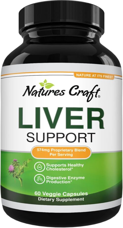 Natures Craft Liver Support Milk Thistle Supplement for Liver Cleanse Detox & Repair – Advanced Milk Thistle and Dandelion Root Supplement with Choline, Beetroot & Artichoke Extract – 60 Pills