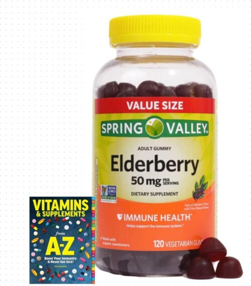 Adventure Home Spring Valley Elderberry Gummy Supplements, 50 mg, 120 Count+Better Guide Vitamins Supplements