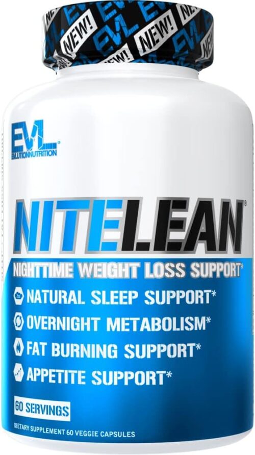 Evlution Nutrition Night Time Fat Burner Support – Overnight Sleep and Weight Loss Support Pills with Thermogenic Green Tea and White Kidney Bean Extract – Diet Pills That May Help Stubborn Fat Loss