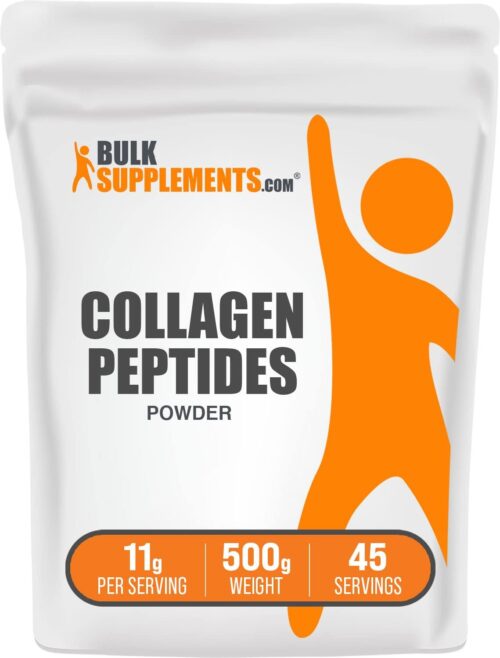 BulkSupplements.com Collagen Peptides Powder – Collagen Supplement, Bovine Collagen Powder – Powdered Collagen, Hydrolyzed & Gluten Free, 11g per Serving, 500g (1.1 lbs) (Pack of 1)