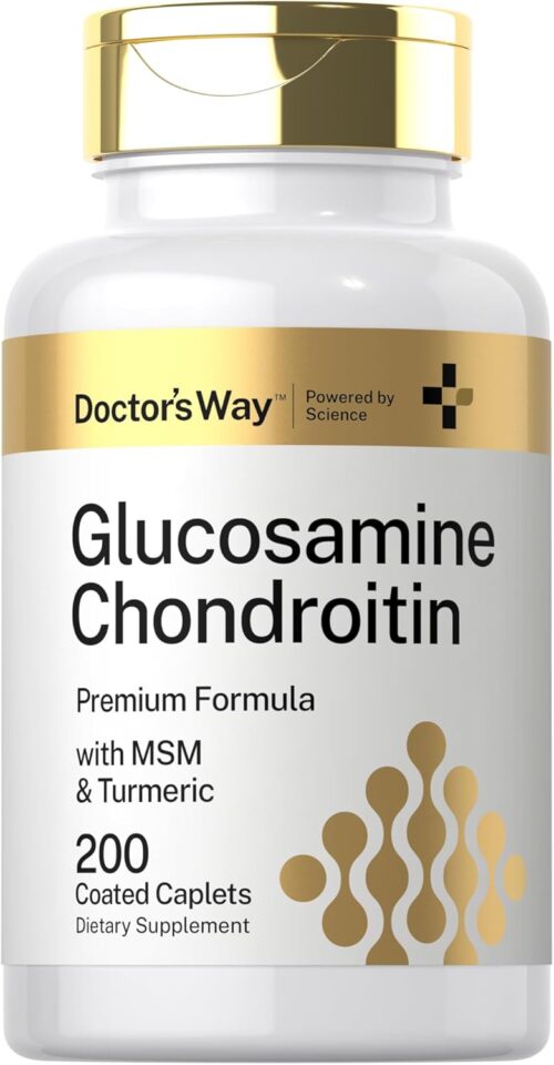 Doctor’s Way Glucosamine Chondroitin Turmeric MSM | 200 Caplets | Advanced Support Complex | Non-GMO, Gluten Free Supplement