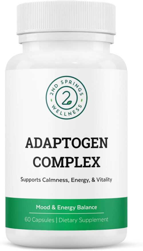 Adaptogen Complex Calmness, Energy and Vitality Booster – Ashwagandha, Schisandra, Astragalus, Ginseng, Rhodiola, and More – Promotes Balance, Focus, and Overall Well-Being – 60 Ct
