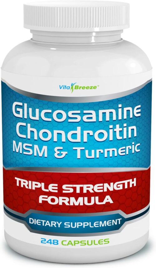 Glucosamine Chondroitin, MSM & Turmeric Dietary Supplement – 248 Capsules