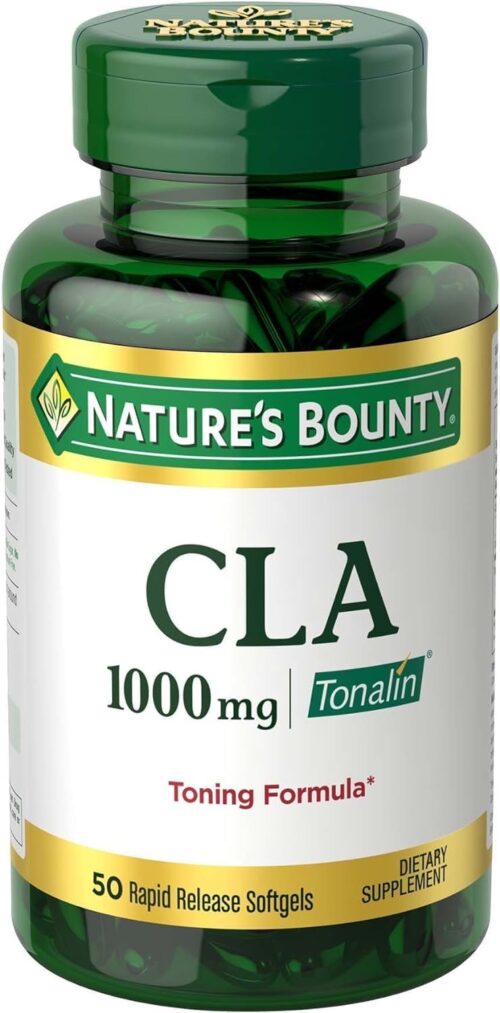 Nature’s Bounty Tonalin Pills and Dietary Supplement, Diet and Body Support, 1000 mg, 50 Rapid Release Softgels