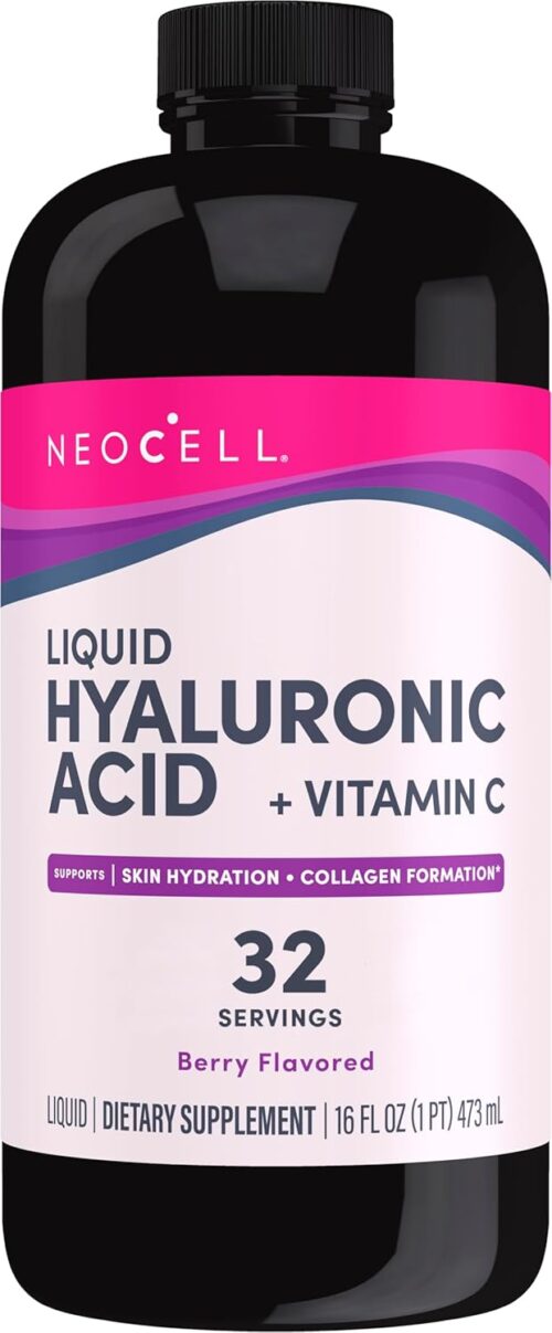NeoCell Hyaluronic Acid Liquid with Vitamin C, Berry, 16 Fl Oz (Pack of 1) – Packaging May Vary