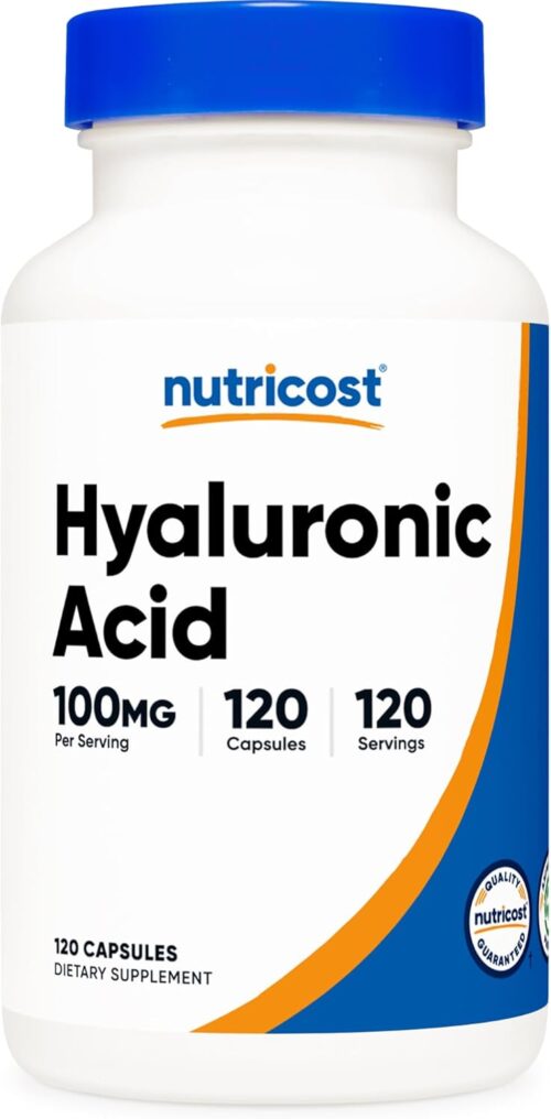 Nutricost Hyaluronic Acid Capsules 100mg,120 Vegetarian Capsules – Gluten Free, Non-GMO