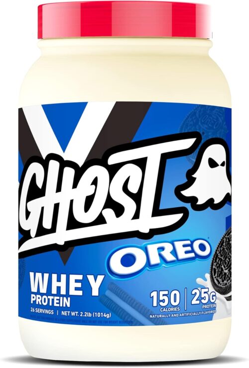 GHOST Whey Protein Powder, Oreo – 2LB Tub, 25G of Protein – Cookies & Cream Flavored Isolate, Concentrate & Hydrolyzed Whey Protein Blend – Post Workout Shakes