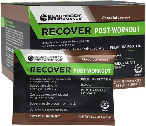 BODi Recover Whey Protein Powder Blend– Post-Workout Chocolate Whey Supplement for Muscle Recovery with 20g Protein, BCAAs, Pomegranate Extract – Fast Recovery – 18 Serving Packets