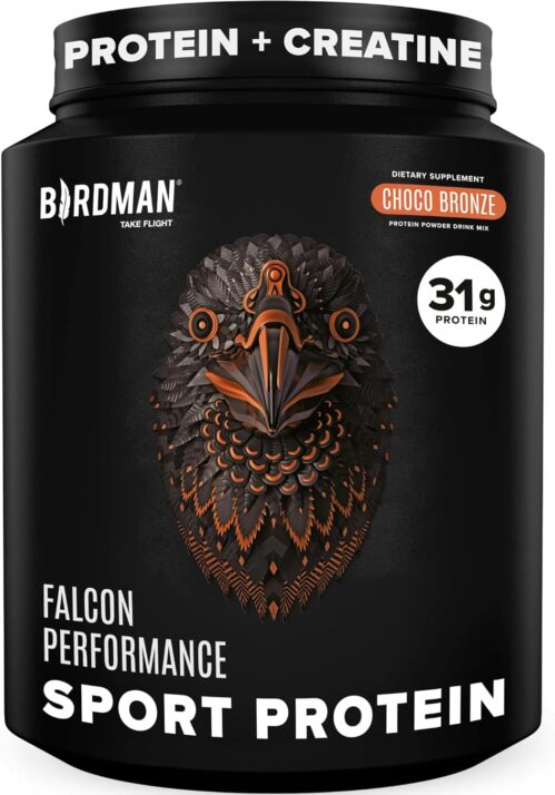Birdman Falcon Performance Vegan Protein Powder, 31g Protein, 5g Creatine, 5g BCAA, Probiotics, Electrolytes, Pre Workout, Low Carb, Sugar Free & Dairy Free, Plant Based Chocolate Protein -19 servings