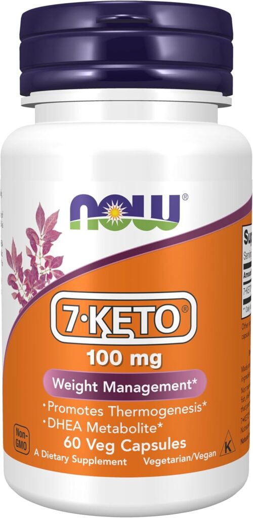 NOW Foods Supplements, 7-Keto (DHEA Acetate-7-one) 100 mg, Weight Management*, 60 Veg Capsules