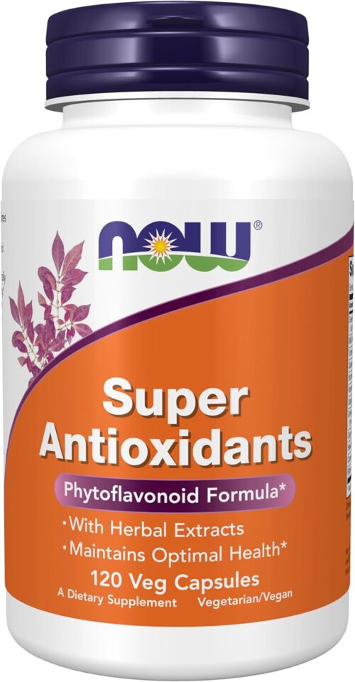 NOW Supplements, Super Antioxidants with Herbal Extracts and a Broad Spectrum of Flavonoids for Immune Support, 120 Veg Capsules