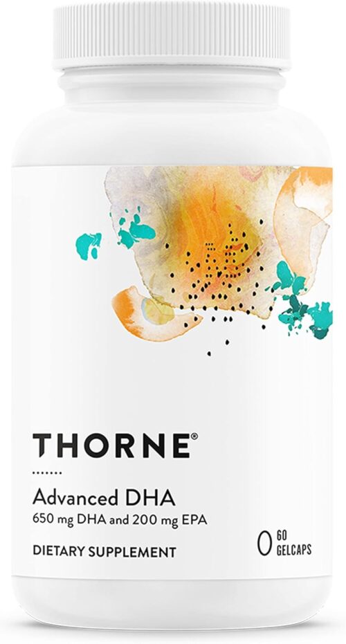 THORNE Advanced DHA – 650 mg DHA and 200 mg of EPA – Supports Healthy Brain Aging and Nerve Function – 60 gelcaps