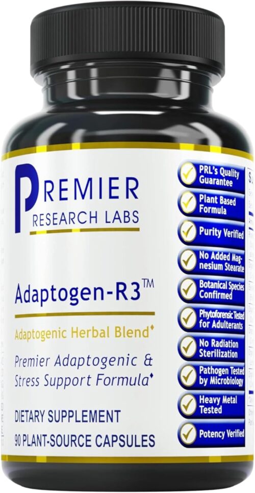 Premier Research Labs Adaptogen-R3: Adaptogen Supplements, Adaptogens, Rhodiola Rosea Supplement with Maca Root, Adaptogen Complex for Stress, Heart & Metabolic Health – 90 Vegetarian Capsules