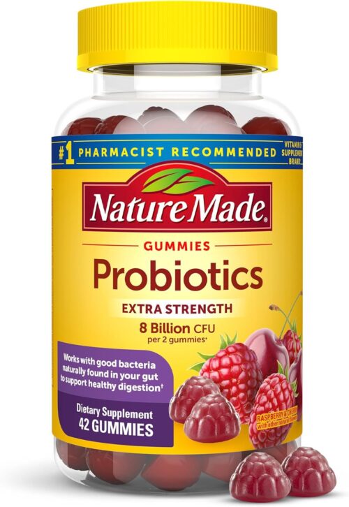 Nature Made Ultra Strength Digestive Probiotics, Probiotics for Women and Men, 42 Probiotic Gummies, 21 Day Supply