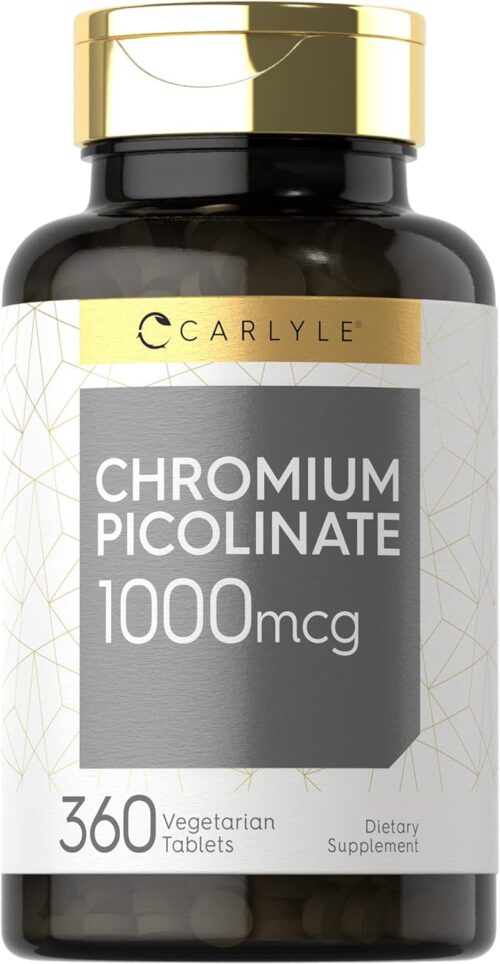 Carlyle Ultra Chromium Picolinate 1000mcg | 360 Tablets | Vegetarian, Non-GMO, Gluten Free
