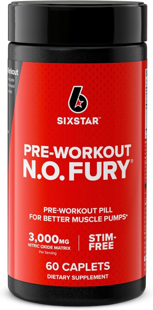 Six Star Nitric Oxide Supplements for Men & Women, Muscle Builder (60 Count) – Nitric Oxide Booster Pills Muscle Pump Pre Workout Supplement – Sports Nutrition for Muscle Building, Strength & Energy