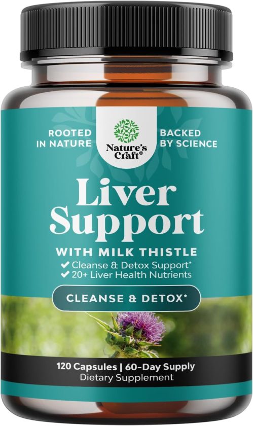 Liver Cleanse Detox & Repair 120 Capsules – Herbal Liver Support Milk Thistle Supplement – Silymarin Milk Thistle Supplements with Dandelion Root, Choline, Beetroot & Artichoke Extract