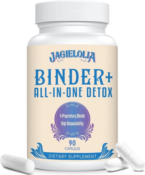 All-in-One Detox Binder Supplement 1500 MG – High Bioavailability, Liver Gut Detox Cleanse with Activated Charcoal, Zeolite & Bentonite Clay for Toxins, Liver, Digestive, 90 Vegan Capsules