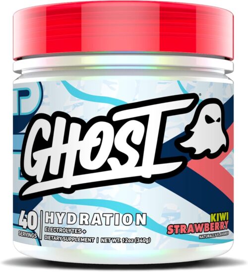 GHOST Hydration, Kiwi Strawberry, 40 Serv, Electrolyte Powder – Drink Mix Supplement with Magnesium, Potassium, Calcium, Vitamin C & Taurine for Energy & Endurance – Vegan, Free of Soy, Sugar & Gluten
