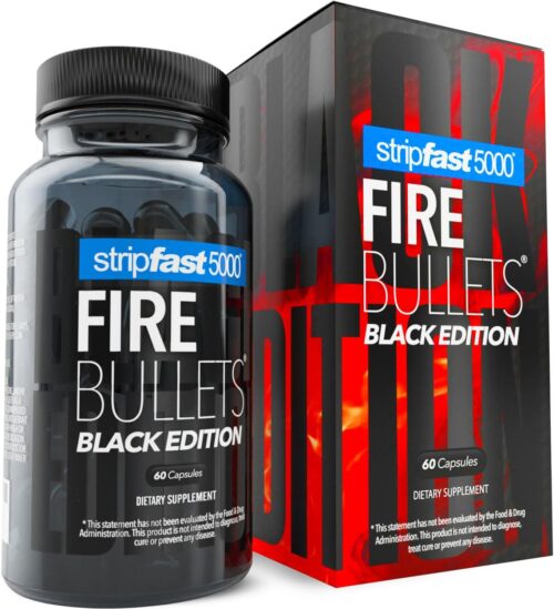 stripfast5000 Fire Bullets Black Edition Max Strength for Women and Men – Pack of 1