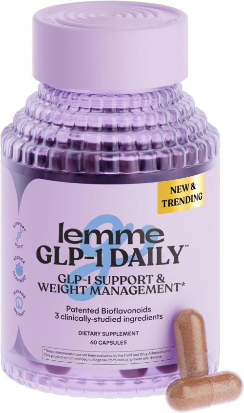 Lemme GLP-1 Daily, Reduce Hunger & Cravings, Boost GLP-1 Production, Support Fat Loss and Weight Management with Clinically Studied Ingredients, 1 Month Supply (60 Capsules)
