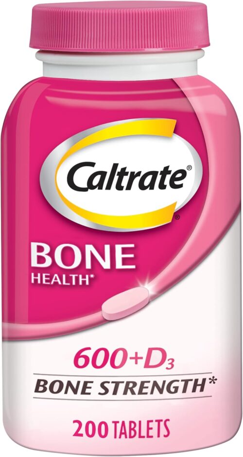 Caltrate 600 Plus D3 Calcium and Vitamin D Supplement Tablets, Bone Health Supplements for Adults – 200 Count