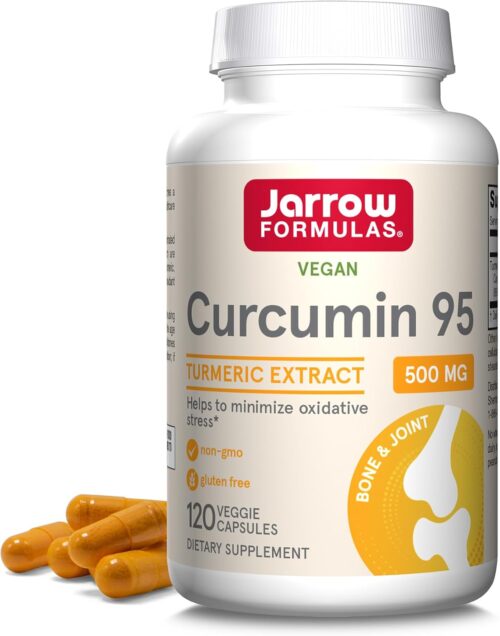 Jarrow Formulas Turmeric Curcumin Supplement – Curcumin 95, Turmeric Supplements, 500 mg for Antioxidant & Joint Support, 120 Capsules