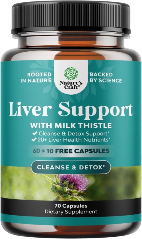 Liver Cleanse Detox & Repair 70 Capsules – Herbal Liver Support Milk Thistle Supplement – Silymarin Milk Thistle Supplements with Dandelion Root, Choline, Beetroot & Artichoke Extract
