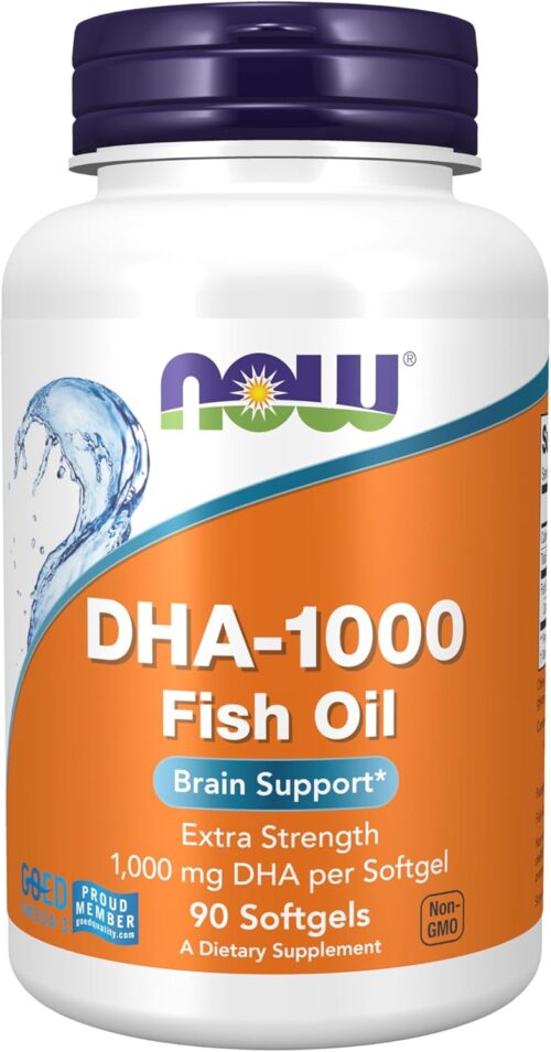NOW Foods Supplements, DHA 1,000 Brain Support, Extra Strength, 1,000 mg DHA, 90 Softgels
