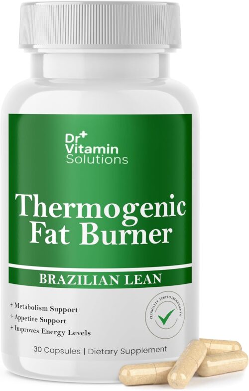 Dr Vitamins Thermogenic Fat Burner for Women and Men – Appetite Suppressant for Weight Loss – Includes Green Tea Extracts for Bloat Relief – Metabolism Booster – 30 Weight Loss Pills