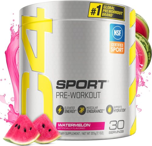 Cellucor C4 Sport Pre Workout Powder Watermelon – Pre Workout Energy with Creatine + 135mg Caffeine and Beta-Alanine Performance Blend – NSF Certified for Sport 30 Servings