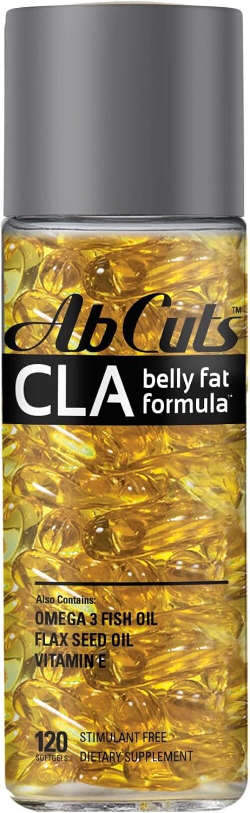 CLA Belly Fat Formula – 120 Easy-to-Swallow Softgels – Omega 3 Fish Oil, Flaxseed Oil and Vitamin E – Helps Increase Antioxidant Supply and Healthy Body Composition