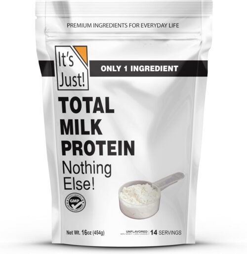 It’s Just! – Milk Protein Concentrate Powder, Naturally 80% Casein / 20% Whey, rBSH/RBST Hormone Free, No Added Sugar (1 Pound, Unflavored)