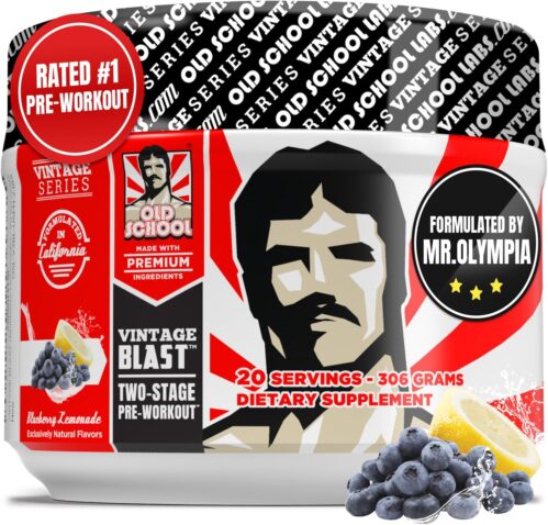 Old School Labs Ultimate 2 Stage Pre Workout for Explosive Energy, Massive Pumps & Laser Focus – Preworkout for Men & Women – Pre Workout Powder with Amino Acids – Natural Ingredients & 250mg Caffeine