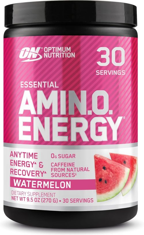Optimum Nutrition Amino Energy – Pre Workout with Green Tea, BCAA, Amino Acids, Keto Friendly, Green Coffee Extract, Energy Powder – Watermelon, 30 Servings (Packaging May Vary)