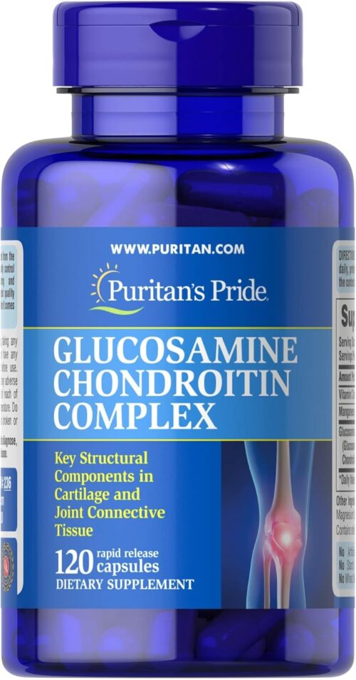 Puritan’s Pride Glucosamine Chondroitin Complex for Women and Men, Dietary Supplement for Joint Health, 120 Rapid Release Capsules