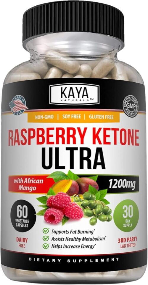 Kaya Naturals Keto Diet Raspberry Ketone – Weight Loss Supplement, Appetite Control, Boost Metabolism – 60 Count