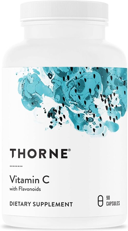 THORNE Vitamin C – Blend of Vitamin C and Citrus Bioflavonoids from Oranges – Support Immune System, Production of Cellular Energy, Collagen Production and Healthy Tissue – Gluten-Free – 90 Capsules
