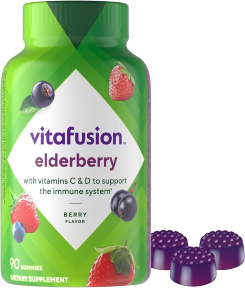Vitafusion Elderberry Gummy Vitamins, 90ct Elderberry Gummy Vitamins, Chewables, 90 Count