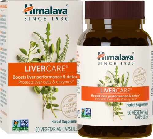 Himalaya LiverCare Herbal Supplement, Liver Cleanse Formula, Liver Support, Bile Production, Eliminates Waste, Cleansing, Vegan, Non-GMO, Herbal Blend Formula, 375 mg, 90 Capsules, 45 Day Supply