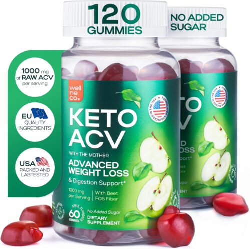 Advanced Keto ACV Gummies for Weight Loss 1000 Mg – ACV Gummies for Digestion, Metabolism, Detox – Apple Cider Vinegar, Beet FOS Fiber – Keto Supplement Kelly Clarkson for Men and Women – Sugar Free