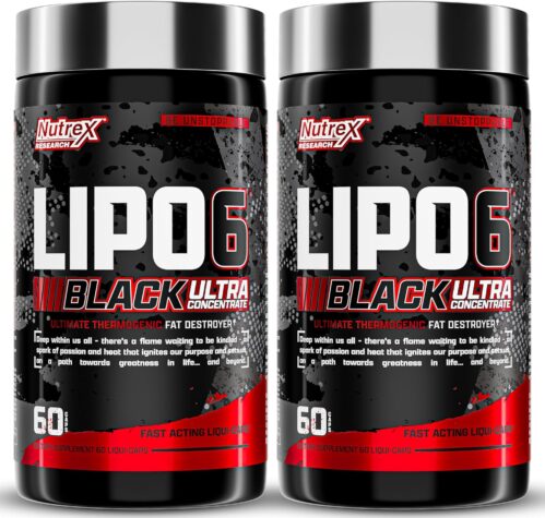 Nutrex Research Lipo-6 Black Ultra Concentrate Thermogenic Fat Burner Supplement, Increase Weight Loss, Energy & Intense Focus 120 Diet Pills