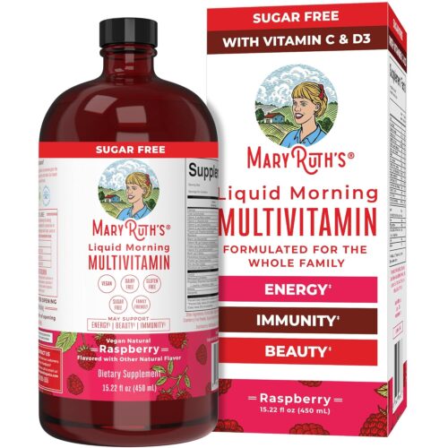 MaryRuth Organics Multivitamin for Women Men & Kids | Vegan, Sugar Free | Womens Multivitamin & Multimineral | Beauty & Energy Women’s Multivitamin| Non-GMO | 15.22 Fl Oz